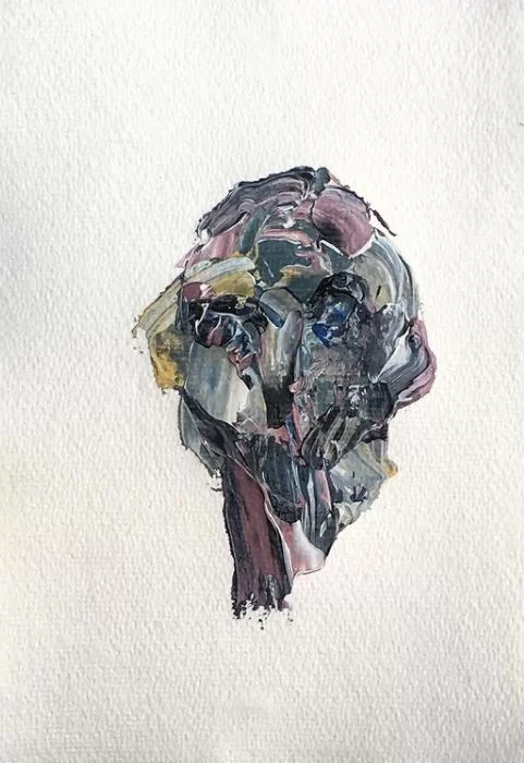 Acrylic Painting on Paper – Head of D.