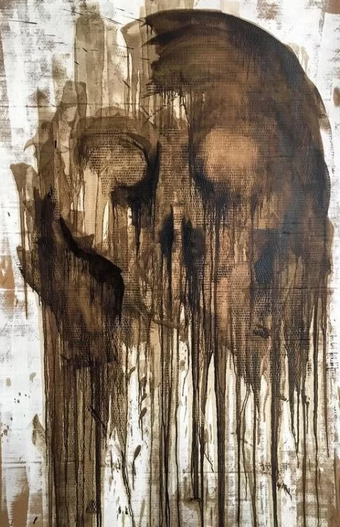 portraits on corrugated cardboard
