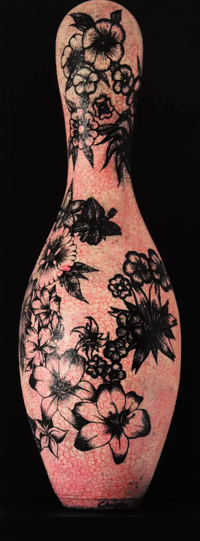 Flowers (Pink) Bowling Pin